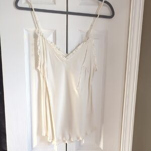 Aritzia Wilfred Ruffle Elegant Cream Camisole Top